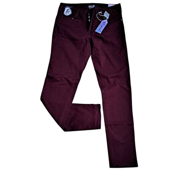 Amethyst High Waist Jegging Bodycon Wine Burgundy Jeans sz 11 - Picture 1 of 7